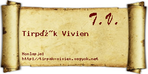 Tirpák Vivien névjegykártya