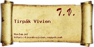 Tirpák Vivien névjegykártya